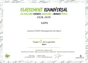 Classement Eduniversal 2018-2019 : ILEPS n°1